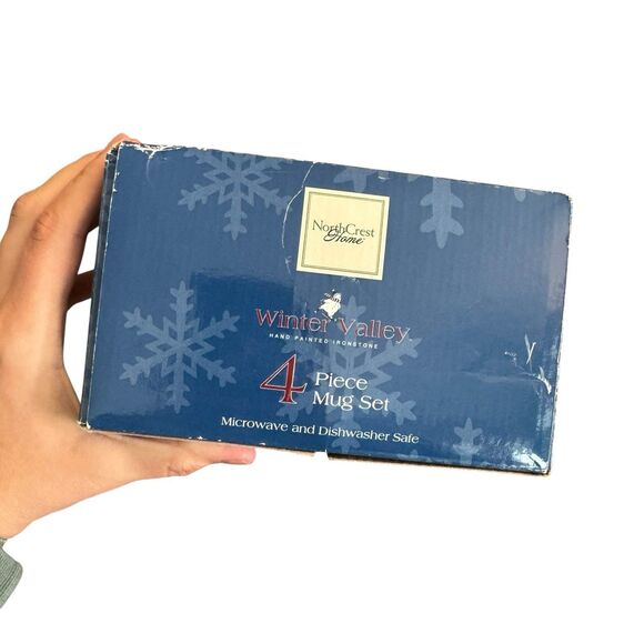 Vintage HIDDEN VALLEY SNOWMAN MUGS Hand Painted CAMBRIDGE POTTERY set of 4 - Picture 3 of 8